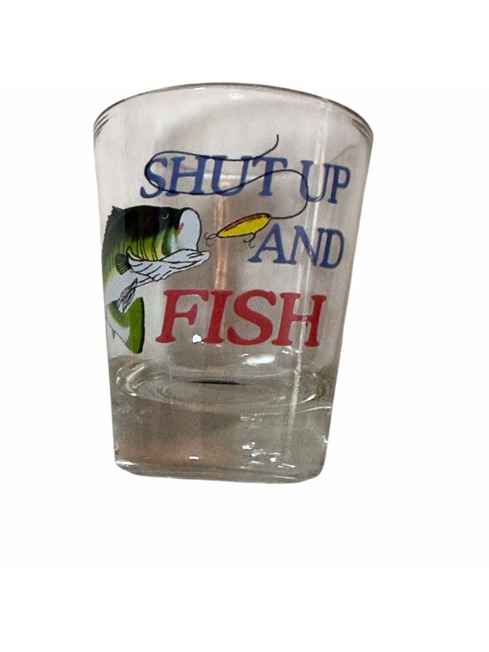 Shot Glass Shut Up and Fish Bass Fishing Barware Gift Men Party Favor Gag